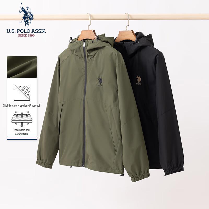 UNS. POLO ASSN. Herren Kapuzenjacke Business Casual Winddicht