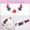 Red White Blue Crystal Flower Crown Headband For Queens Jubilee Costume