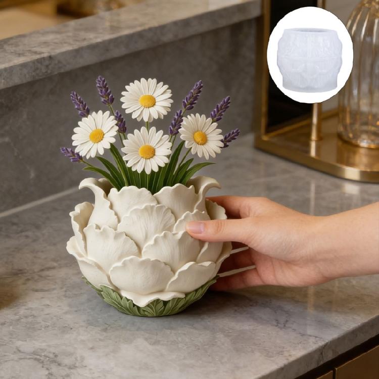 Molde de Silicone Para Artesanato DIY de Resina, Concreto, Cimento Como Bandejas e Tigelas Decorativas