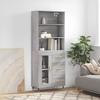 Vidaxl Display Cabinet Gray Sonoma Oak 69.5X34X180Cm Wood-Based Material
