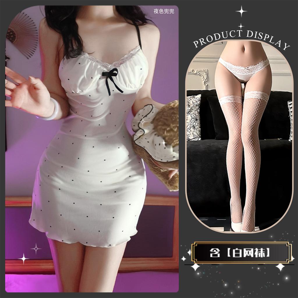Sexy Underwear Sexy Pure Desire Style Home Nightdress Fresh and Sweet Butterfly Bow Tie Slim Backless Suspender Skirt