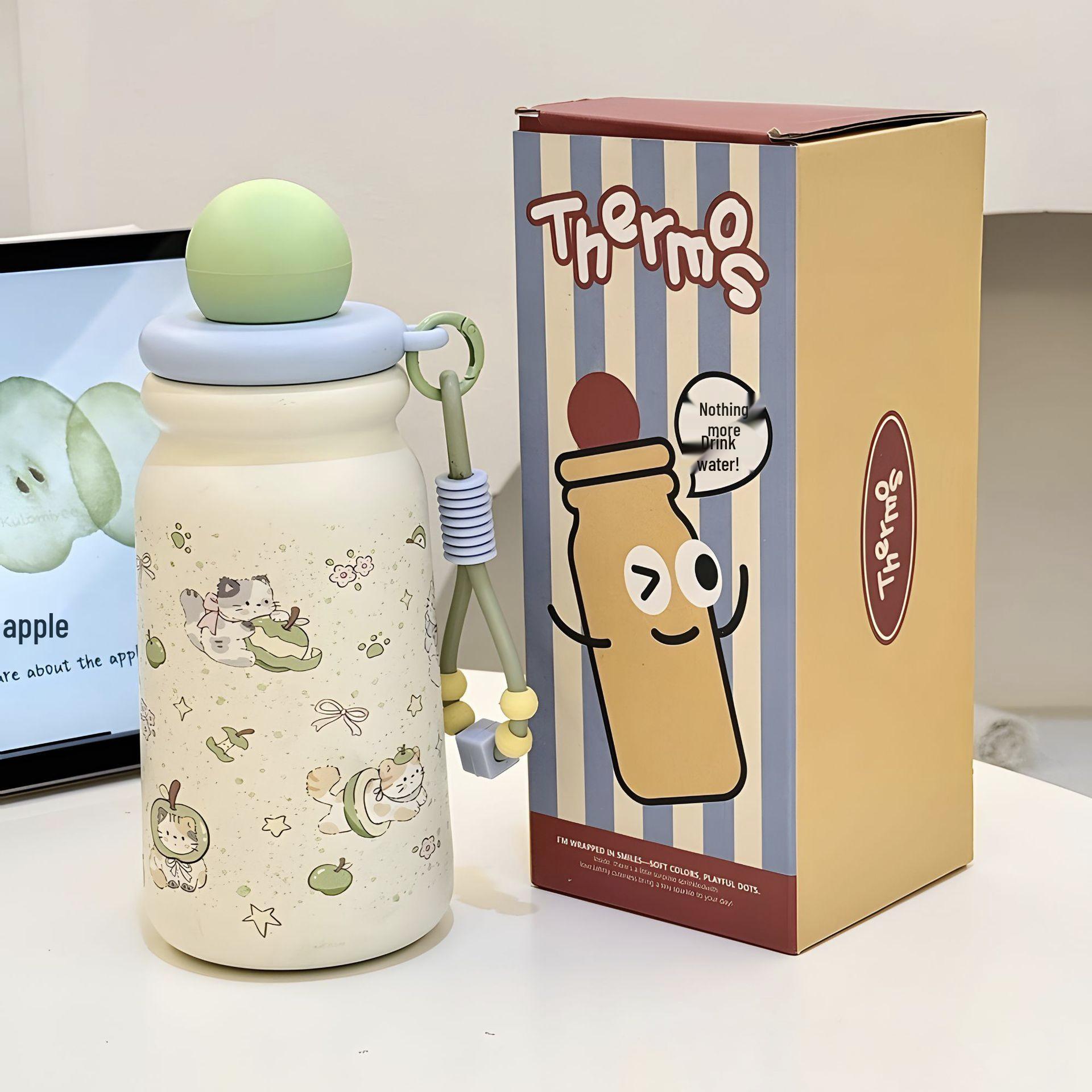 

Милый котенок Изолированная чашка-соломинка из нержавеющей стали с ручкой - издание 2025 года 520ml