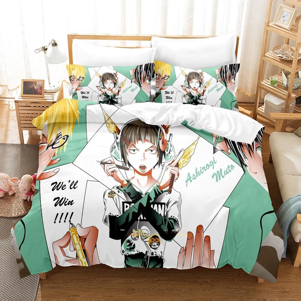 3D Printing Anime Bed Sheet Set Bakuman Bedding Set Single Twin Full Queen King Size Bed Set Adult Kid Bedroom Duvet Cover Sets