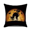 Halloween! Watercolor pumpkin black cat Digital printing short plush pillow covers for car sofa office cushion cover home goods