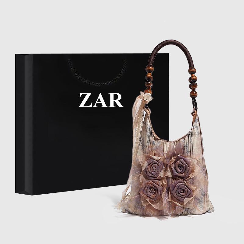 

Нова сумка під пахвами 2024 року в китайському стилі з дерев’яними намистинами