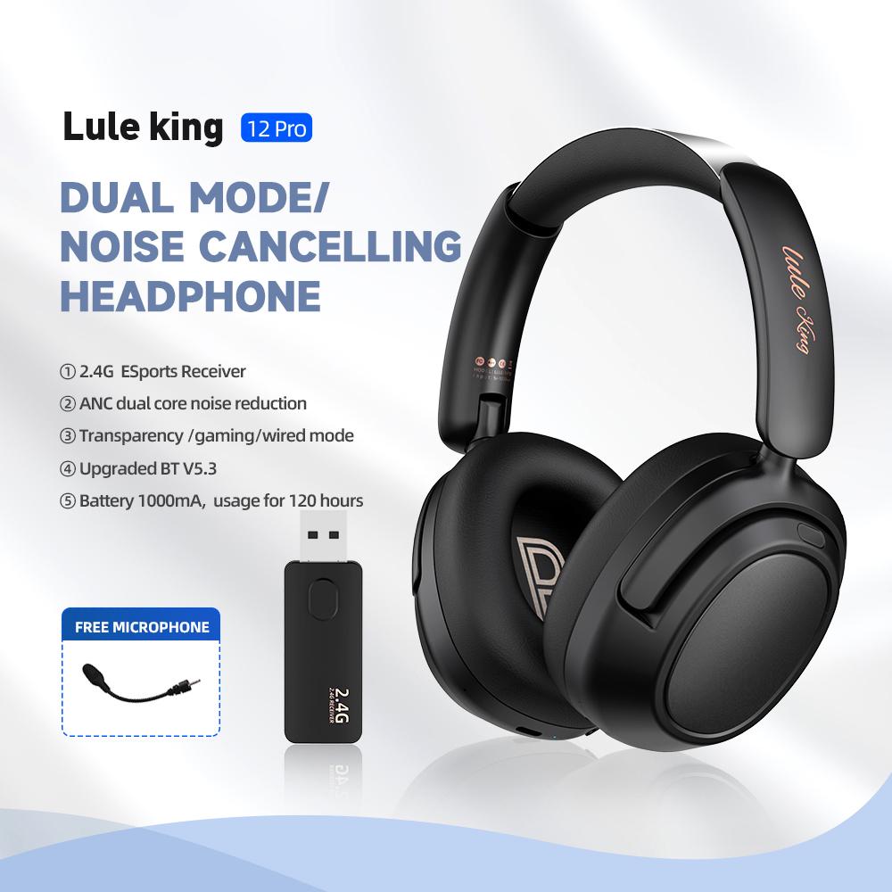 2.4G Wireless Headphone ANC Headset Bluetooth-compatible Music Gaming Earphone