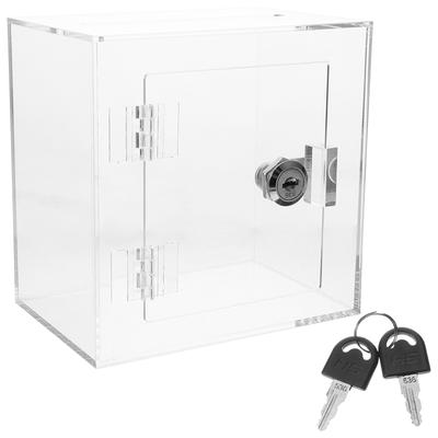 150X100X150MM Transparent Acrylic Donation Box With Lock Clear Secure Mailbox Letter Post Container For Suggestion Voting