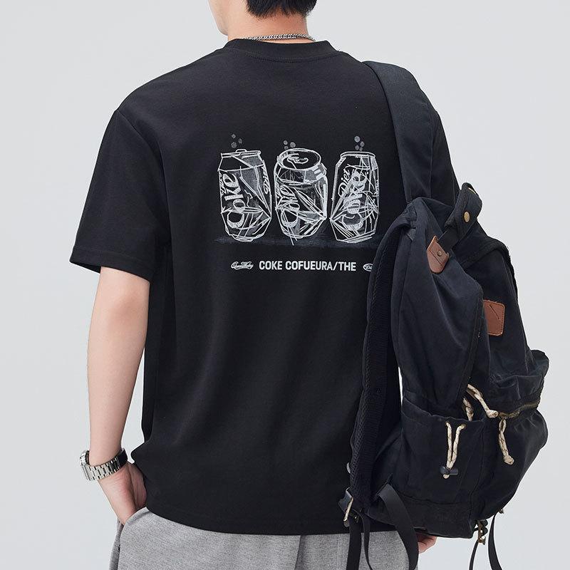Men's New Summer Loose Round Neck Short-sleeved T-shirt Thin Printed Short T-shirt