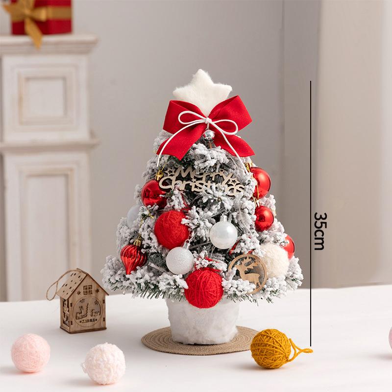 35/45/60Cm Diy Christmas Tree With Led Lights Desktop Ornaments Handmade Artificial Xmas Tree New Year Gift Home Office Decor