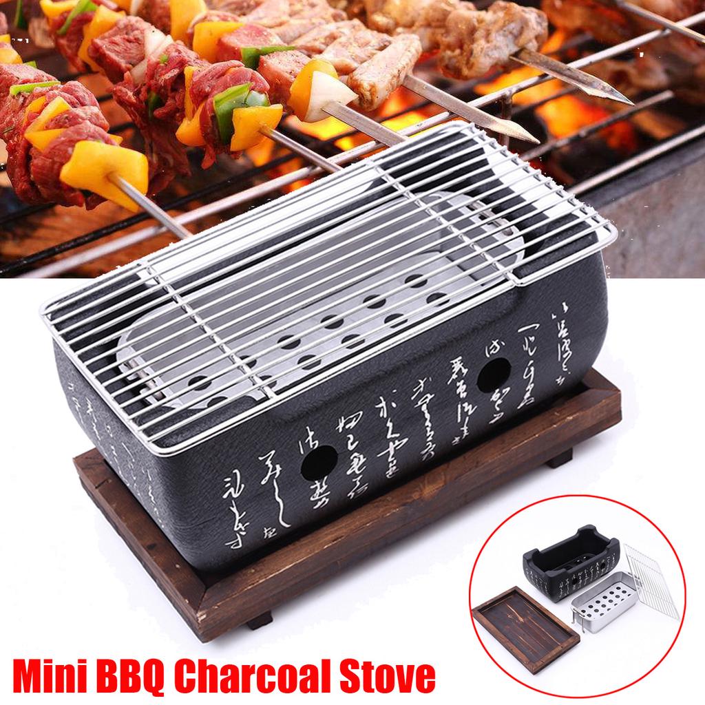 Topyond Japanese Grill,Yakitori BBQ Grill Charcoal,Script Food Charcoal Stove Multi Functional Fast Heating Mini Portable Barbecue Stove For Grilling Family (19.5x18cm / 7.7x7.1in