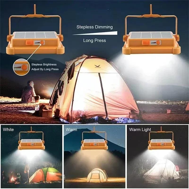100W Zonneschijn Schijnwerper Buiten Draagbare LED Reflector Spot Oplaadbare Projector Schijnwerper Bouwlamp Nood Buiten Kampeerlicht
