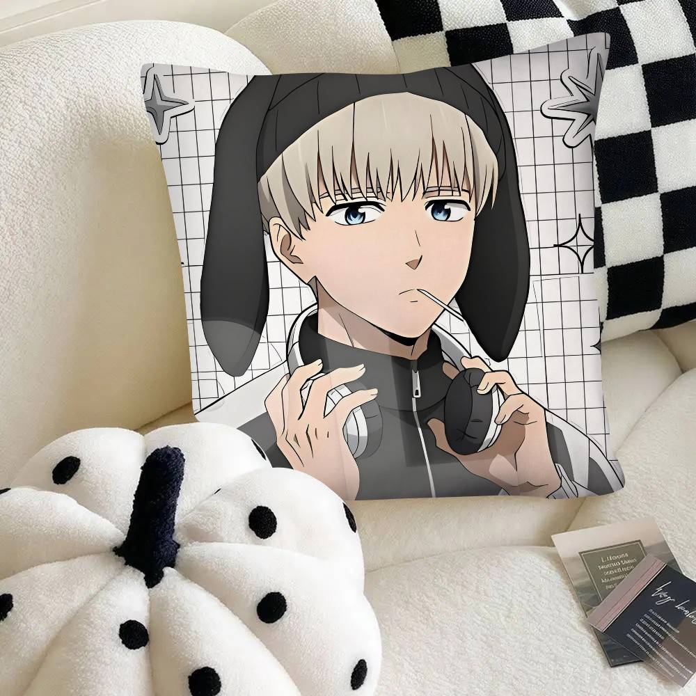 Anime Kaji Ren Windbreaker Kissenbezug Mode Quadratischer Kissenbezug Schlafzimmer Sofa Zimmer Innendekoration Freizeit