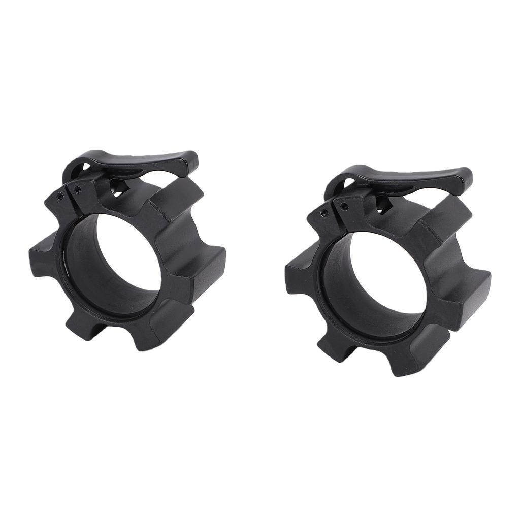 Barbell Collars Aluminum Weightlifting Clips Quick Locking Unlocking Secure for Workout Fitness Training EG0006 6 Prong
