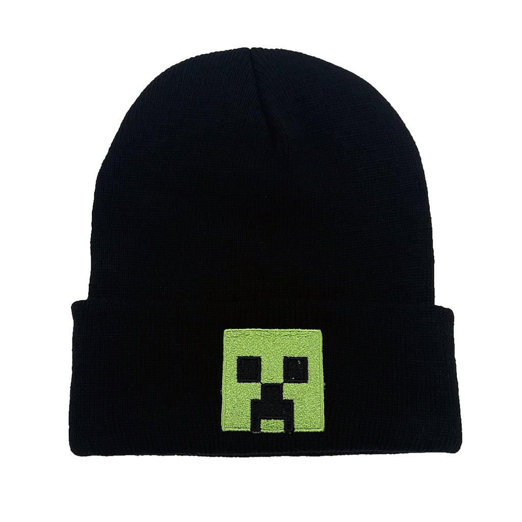 

Вязаная шапка с вышивкой Minecraft из ветрозащитного дышащего материала для зимнего ношения чёрный