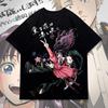 Kaoruko Kwitnący Kwiat Deser Anime Koszulka Urocza Dziewczyna Manga Kwiatowa Estetyka Czarna Unisex Oversize Wygodna Modna Koszulki Damskie I Męskie