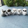Furry Desktop Owl Ornaments Faux Fur Animal Ornaments Tree Decor for Home Wall Holiday Party Decorations