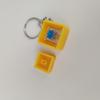 Simulated Cheese Block Fidget Clicker Keychain Creative Stress Relief Press Button Toy Cute Backpack Bag Hanging Ornament