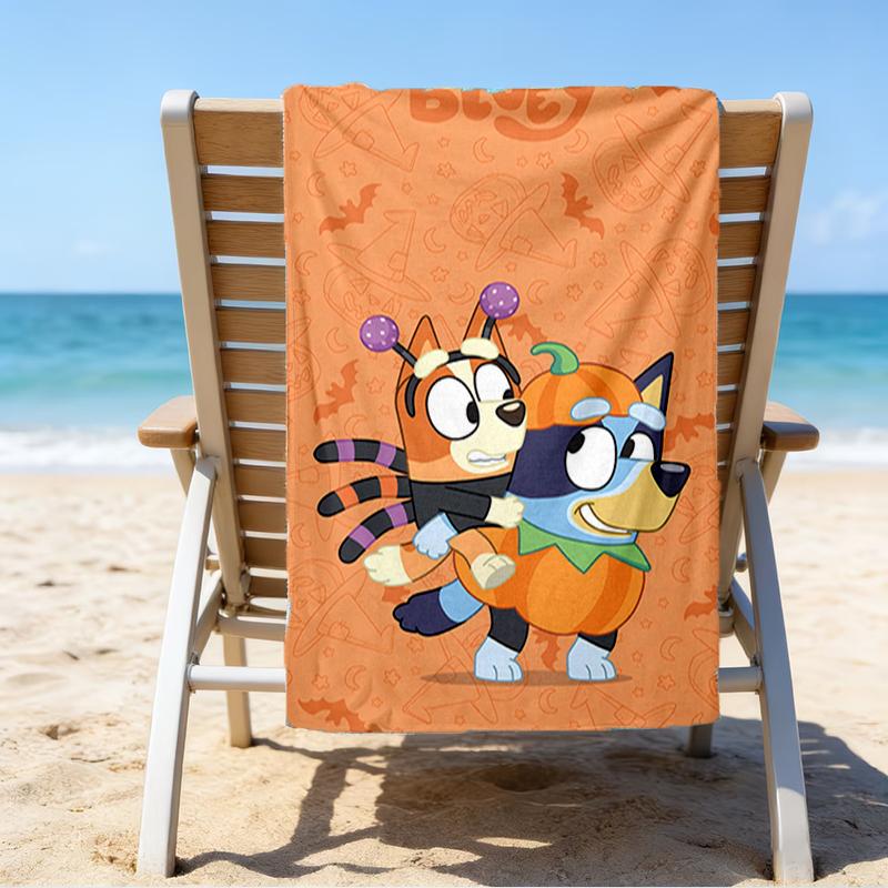 Itin minkštas paplūdimio rankšluostis su Bluey tema, idealus baseinui - stovyklavimui, nardymui - puikus kelionės daiktas, ryškus paplūdimio rankšluostis.