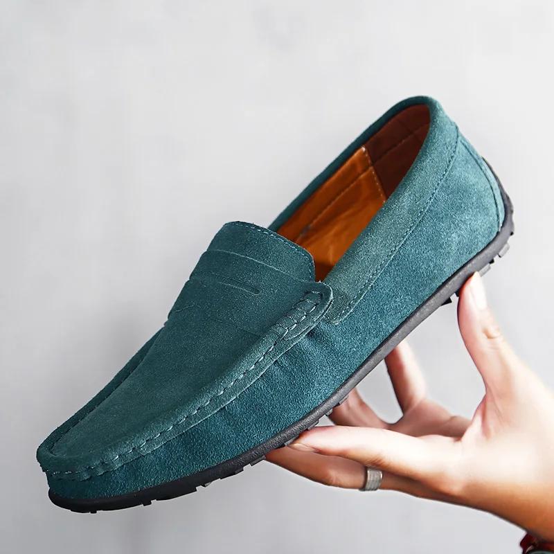 Mocasines de Cuero de Alta Calidad para Hombre Zapatos Casuales Slip on para Hombre Moda Flats Zapatos de Conducción para Hombre Mocasines Diez Colores Talla 38-47