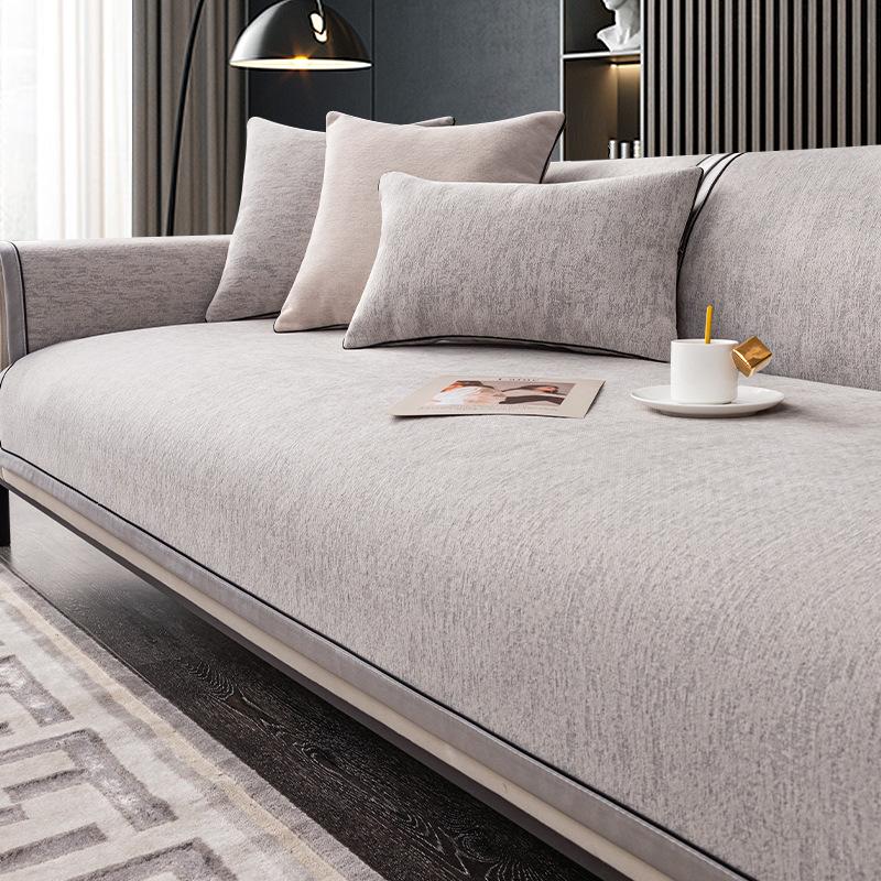 Chenille Sofa Cushion, Universal Anti-slip Cushion for All Seasons, Light Luxury Leather Sofa Cover, Modern High-end Backrest Cover Cloth