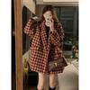 Maillard Women's Retro Plaid Woolen Coat: High-End Versatile Autumn/Winter Wear