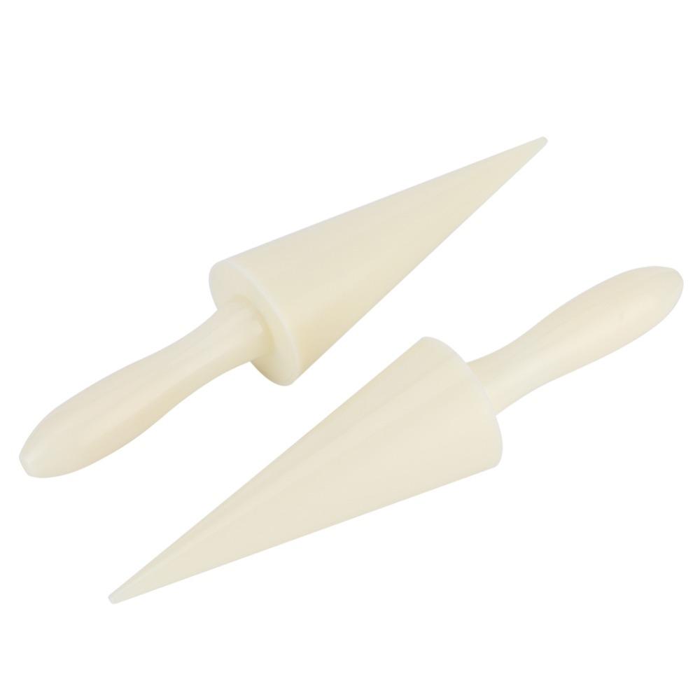 2Pcs ABS Ice Cream Cone Mold White Egg Roll Mold Durable Waffle Cone Roller  Dessert Decorating