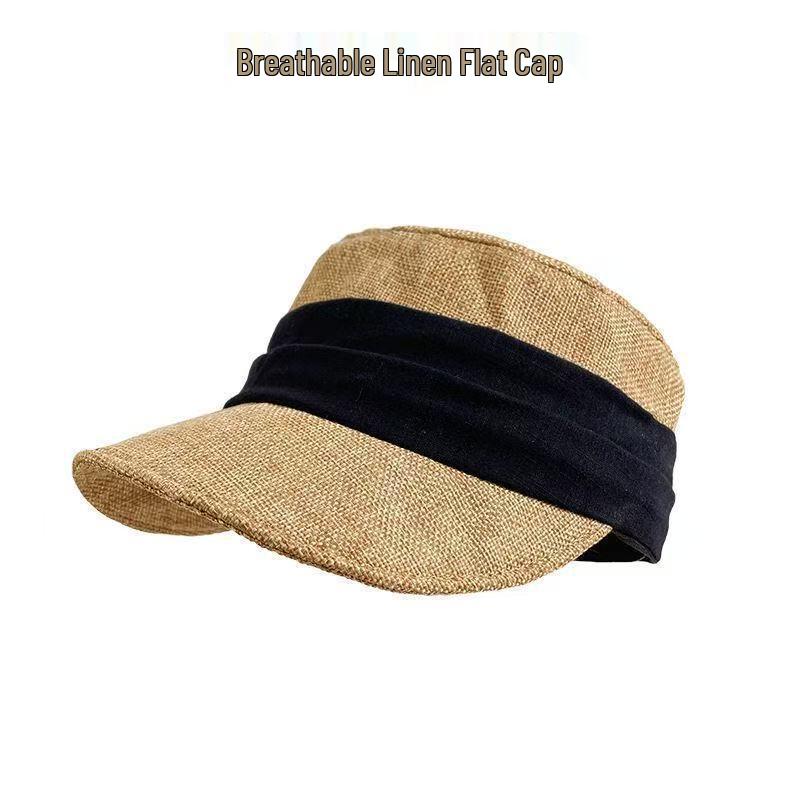 Women's Korean Style Contrasting Color Equestrian Sun Hat - Outdoor Protection Wide Brim Baseball Cap