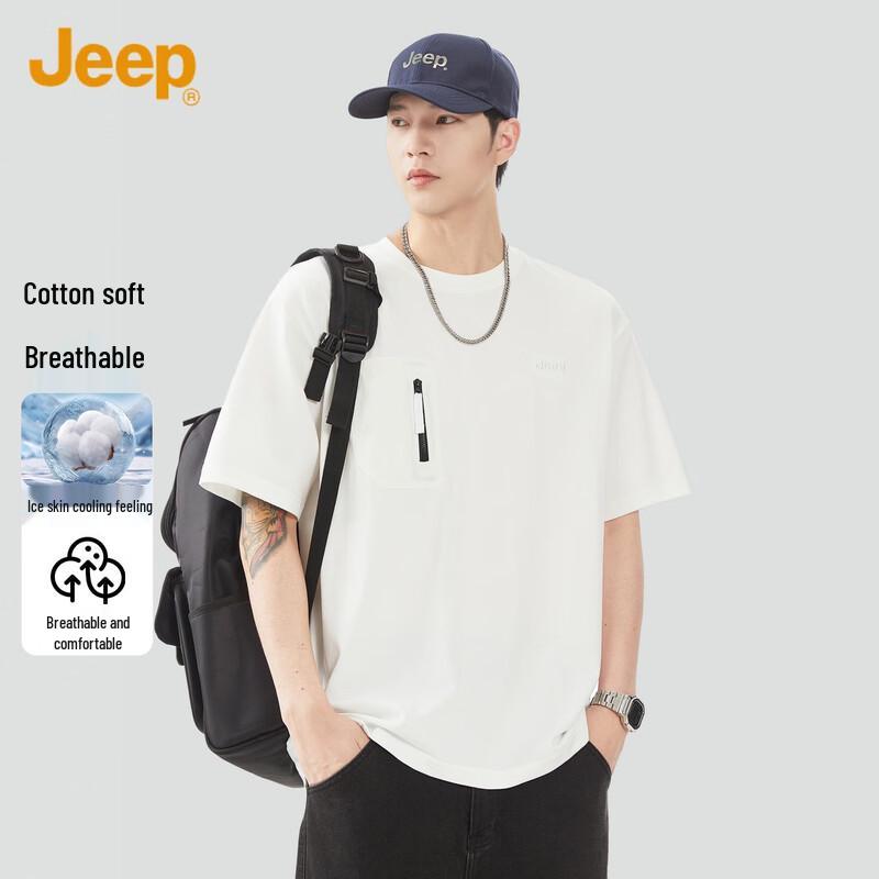 

JEEP Men s Loose Fit Patch Pocket T-Shirt XL