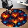 1PC Heart Flames Office Round Area Rug, Indoor Mat Suitable For Office, Under Office Chairs Bedroom Living Room Home Decor, Room DecoT1223080