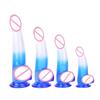 Transparent Two-Color Glass Dildo Simulation Female Masturbation Color Butt Plug Dildo Sexy Sex Product Hot Sale