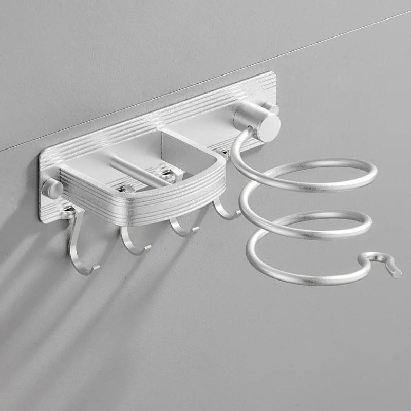 Stainless Steel Hair Dryer Rack Anti-rust Hair Dryer Rack Stand Shelf Bathroom Accessories Holder For Hairdryer Racks Household
