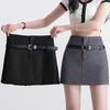 American Spicy Black Sexy High-Waist A-Line Midi Skirt for Plus Size Women