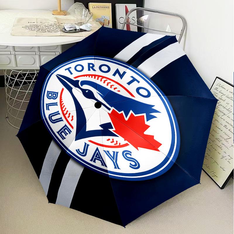Blue Jays Logo Umbrella Folding umbrella, automatic umbrella 8-Frame for Travel, camping Use Gift for Halloween Christmas