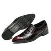 Men's Crocodile Pattern Leather Shoes: Pointed Toe Business Formal & Casual British Retro Style