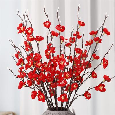56 cm Lange 10 teile/lose Neue Jahr Ornamente Simulierte Blumen Kunststoff Seide Tuch Erhalten Plum Blossom Pole Künstliche Hochzeit Plum Blossom blumen