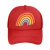 Retro Rainbow Arch Minimal Graphic Mesh Baseball Cap Polyester Forward Observations Hat Adjustable Golf Hat Summer