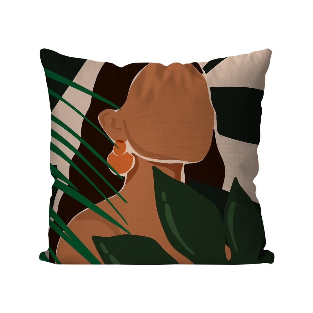 African Women Pillow Case Square Pillow Bedroom Sofa Leisure Comfort Cushion Car Living Room Home Decoration 40X40