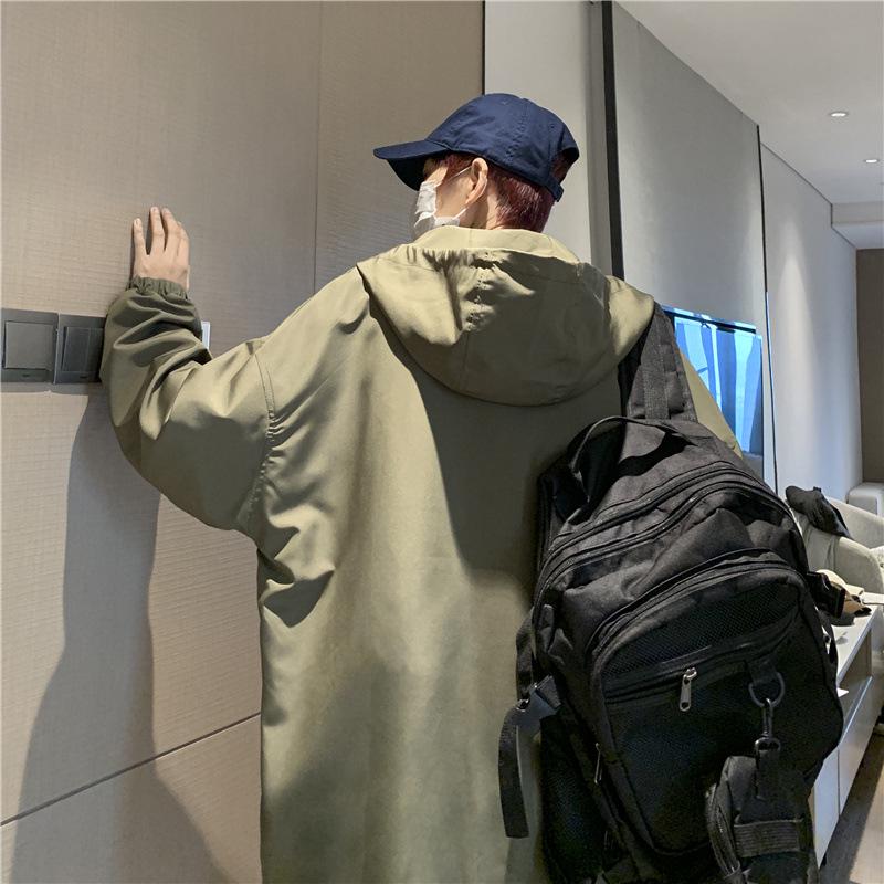 Men's Retro Baseball Jacket: Hooded, Loose-Fit, Casual, Solid Color for Spring/Autumn