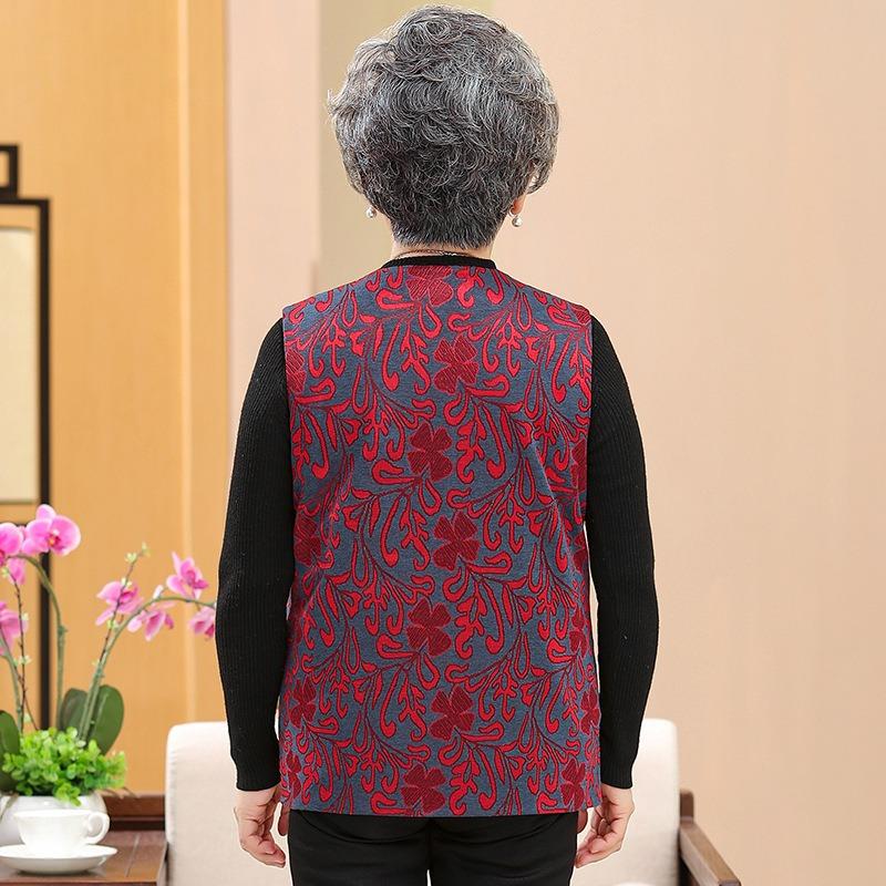 Vest, women's cardigan, vest, vest, old lady's autumn vest