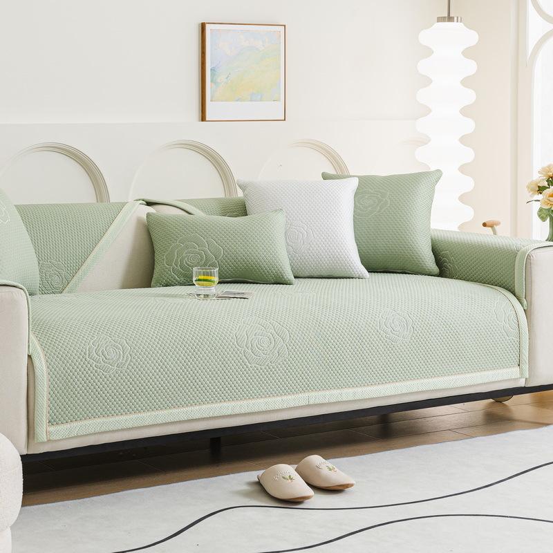 Sofa Cushion for All Seasons, New Summer Mat, Rose High-end Sofa Cover, Non-slip Cover Cloth