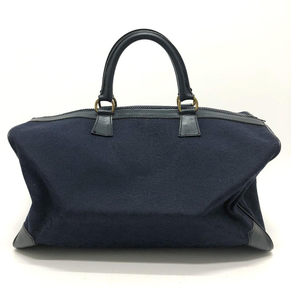 CELINE CMacadam Carriage vintage Hand Bag Duffle Bag Canvas/Leather Navy