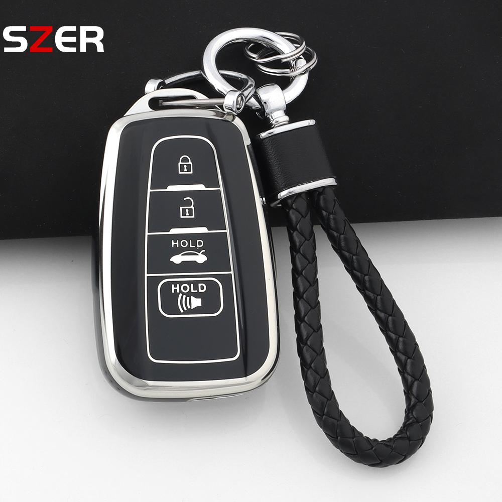 4 Buttons Tpu Remote Car Key Case Cover For Toyota Chr Camry Corolla Rav4 Highlander C-Hr Prius Land Cruiser Prado Key Chain Fob