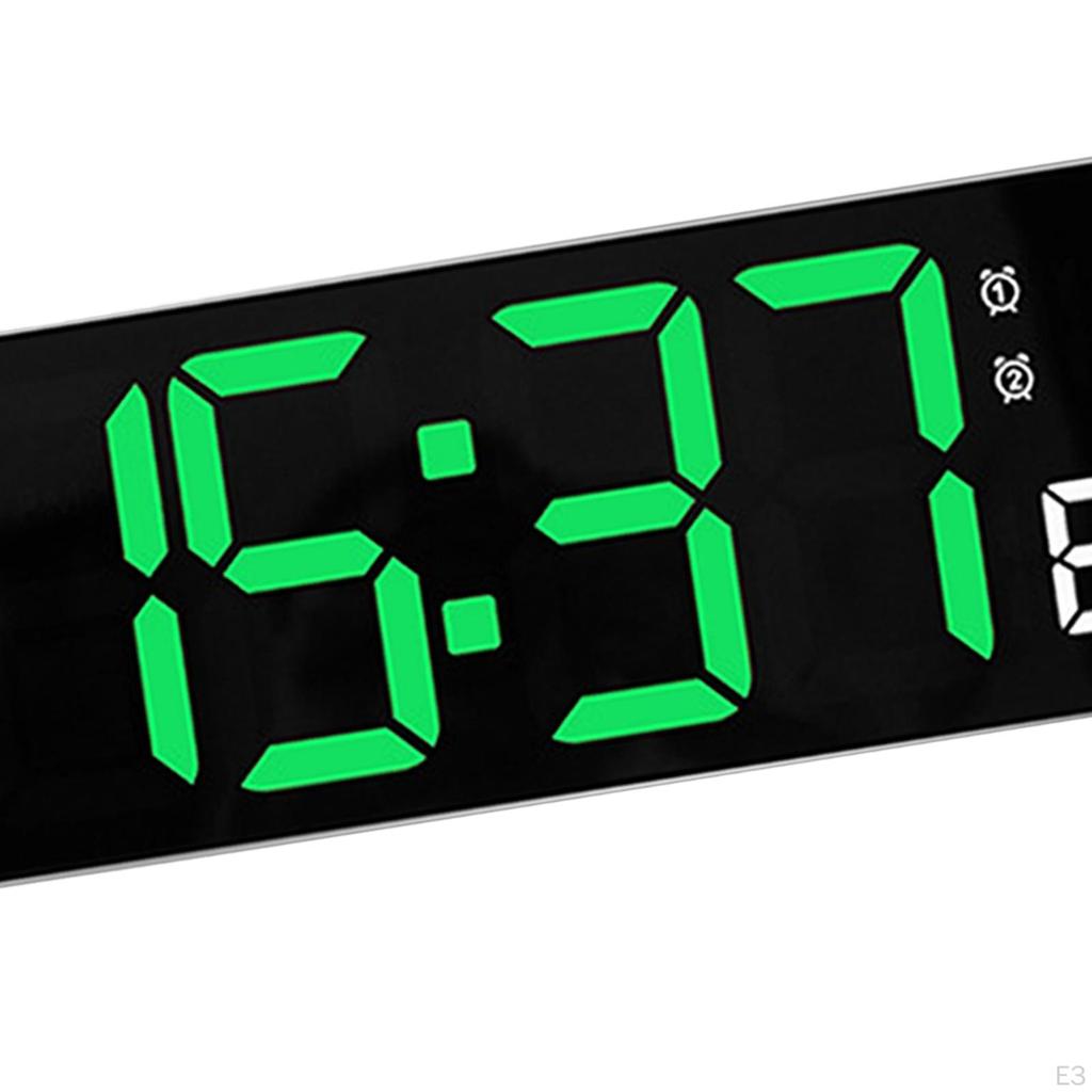 Large Display Digital Clock Bedroom Decor with Remote Control USB Mute Two Color Adjustable