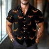Men's Fashion Casual Loose Halloween Printed Short Sleeve Shirt