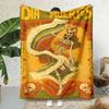 2026 New Arrivals 1pc Day of The Dead Blanket Soft Flannel Day of The Dead Decor with Skeleton Couple, Floral Roses Mexican Day of The Dead Party Deco