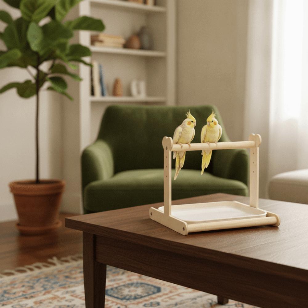 Anti-Splash Design Parrot Potty Training Platform Interactive Pet Bird Perching Stand Parrot