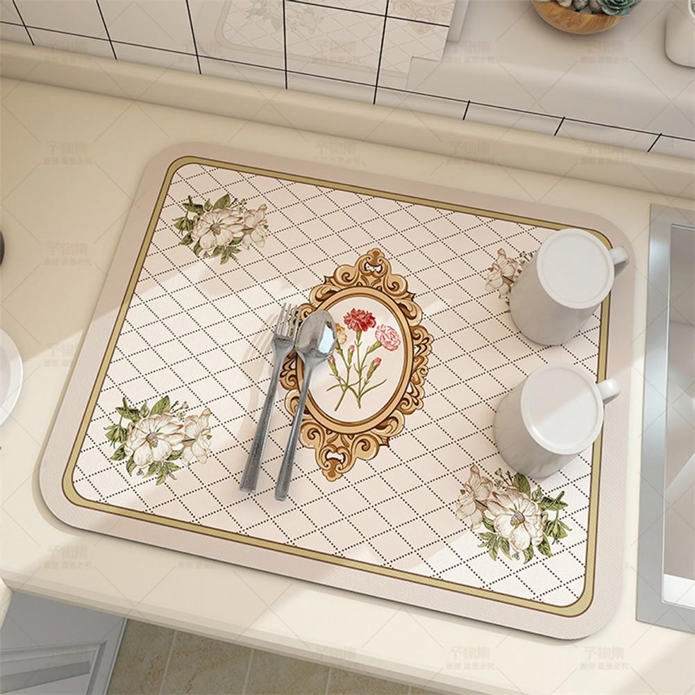 Enhance Your Kitchen Decor with Coffee Absorbent Dish Drying Mat 40x30cm