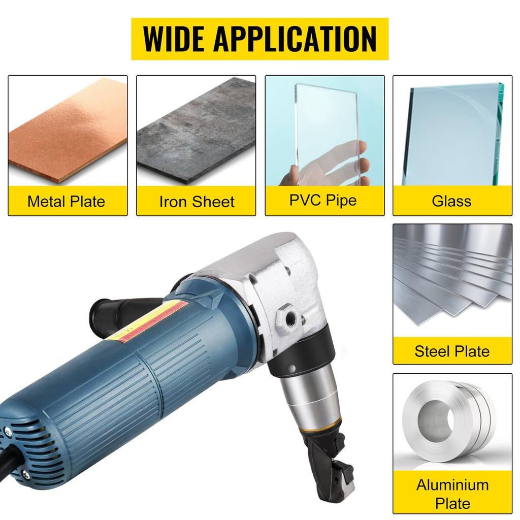 Electric Metal Nibbler 625W Nibbler Metal Cutter 1000RPM High Speed Rotor Metal Nibbler 220V w Replaced Blades Storage Case Sheet Metal Nibbler for