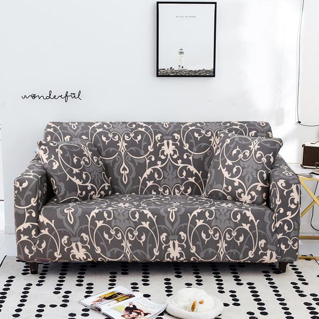 Printed Stretchy Sofa Cover Elastic Polyester Spandex Couch Covers ,Universal Fitted Sofa Slipcover For Sofa Household Furniture Protective Cover