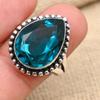 Indicolite Tourmaline Gemstone Handmade 925 Sterling Silver Ring Jewelry For Women